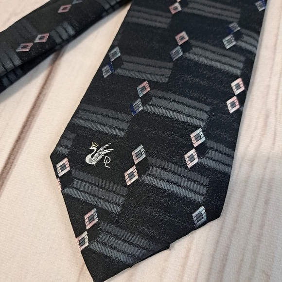 Don Loper Beverly Hills Tie Black Gray Blue Pink Ombre Diamond Pattern - Picture 1 of 9